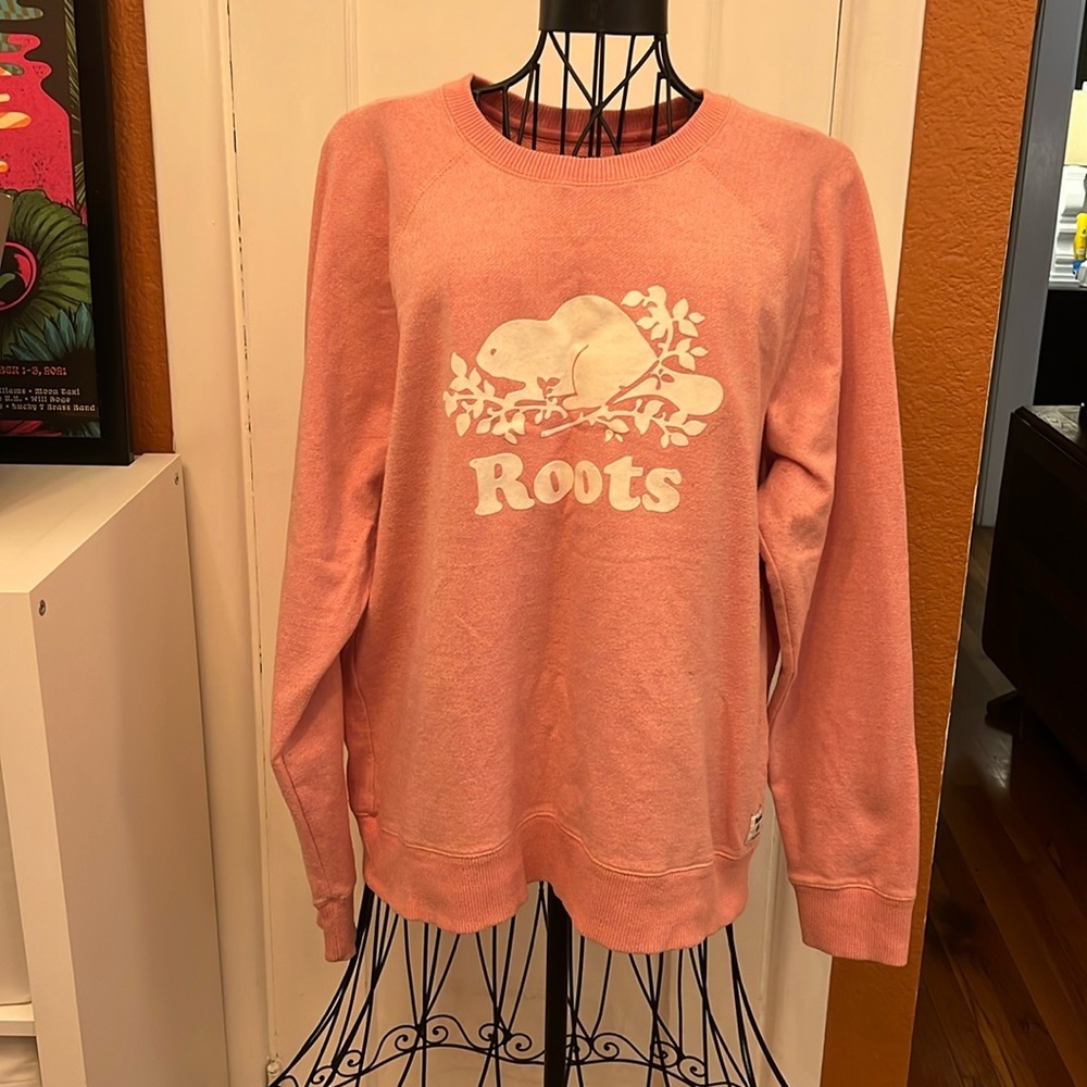 Roots Coral Sweatshirt with White Graphic